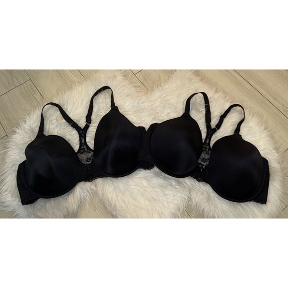 2 Maidenform 07112 One Fab Fit Extra Coverage Racerback Bras Lined UW 38DD Black - Picture 1 of 5